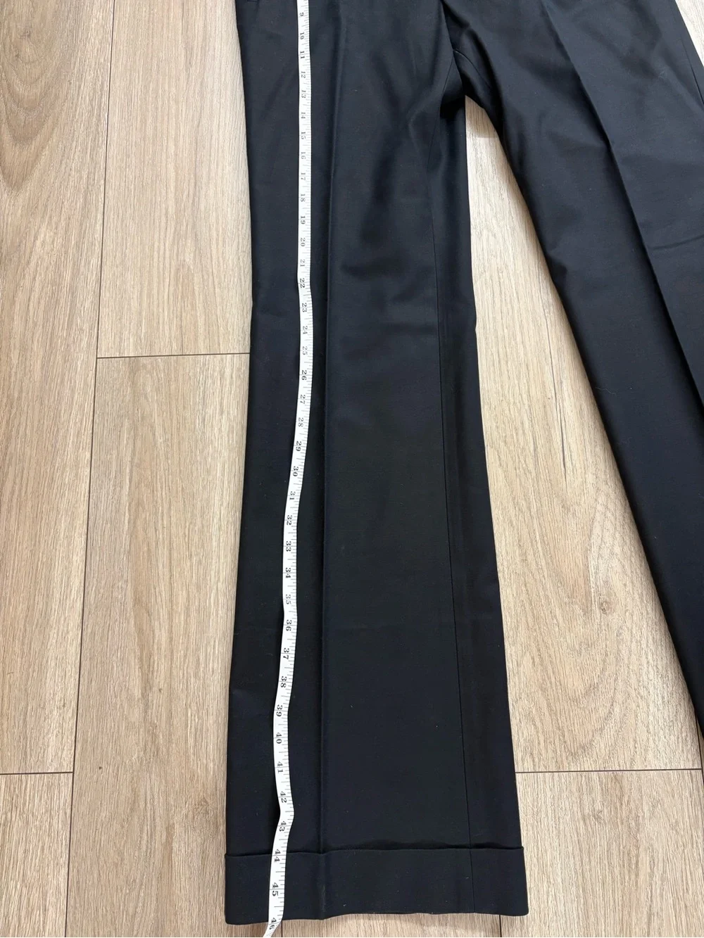 Banana Republic 718 Martin Fit Black Stretch Dress Pants 12L Cuffed - Picture 7 of 10